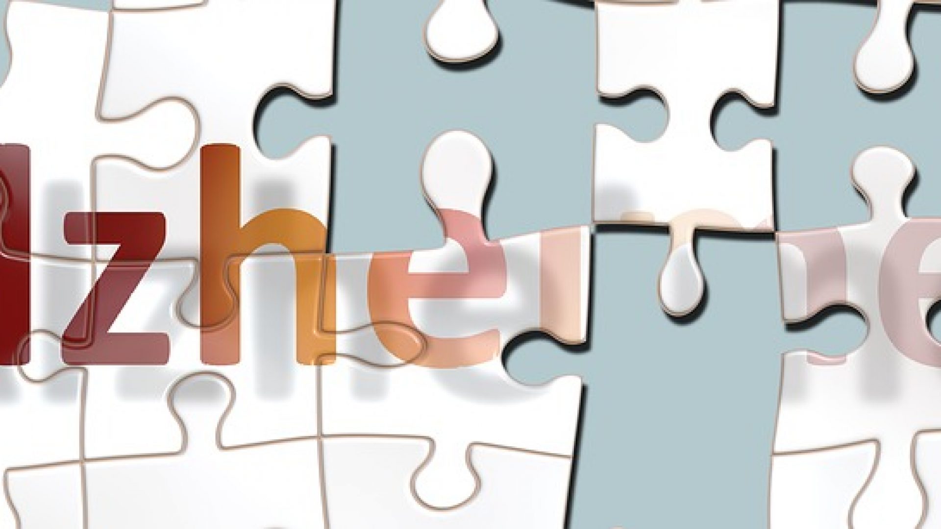 Pixabay – Geralt Bild zeigt das Wort Alzheimer als ein Puzzle, von dem Teile fehlen